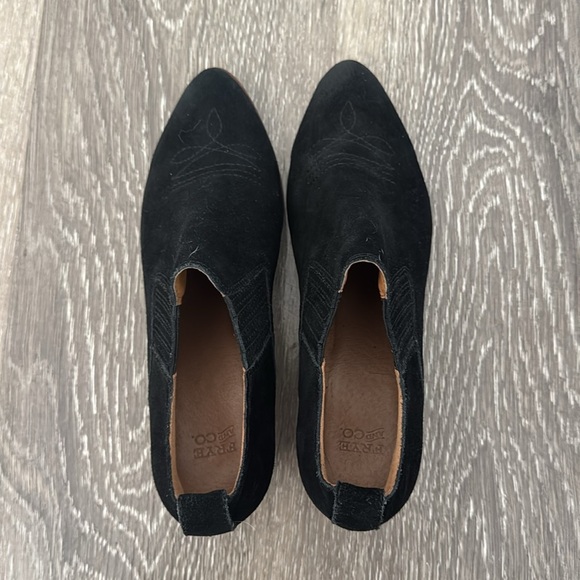 Frye And Co Suede Black Western Rubie Booties Boots Size 7 Rodeo Boho Ankle - Picture 2 of 9